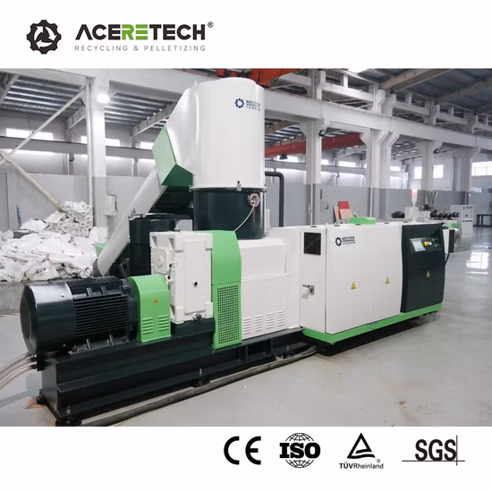 Aceretech Free Accessories Single Stage Plastic Granulator Pelletizing Machine Recycle with Siemens Original Motors